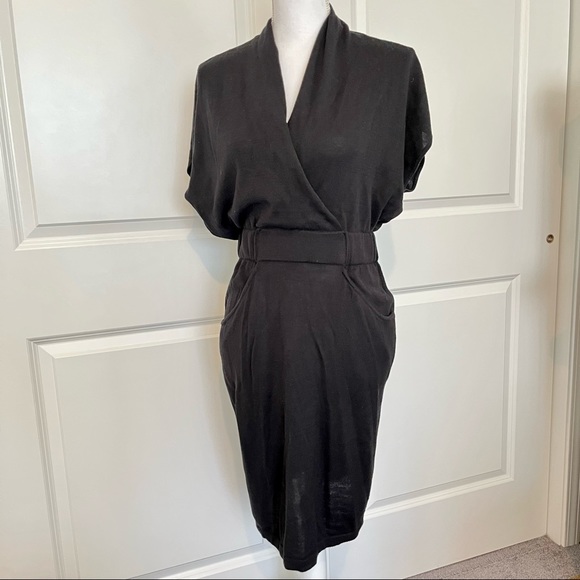 Kenneth Cole Knit Kimono Sleeve Faux Wrap Dress - Picture 2 of 4